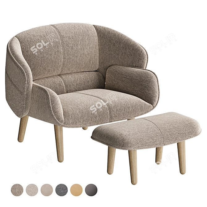  Modern Fusion Chair Set 3D model image 1