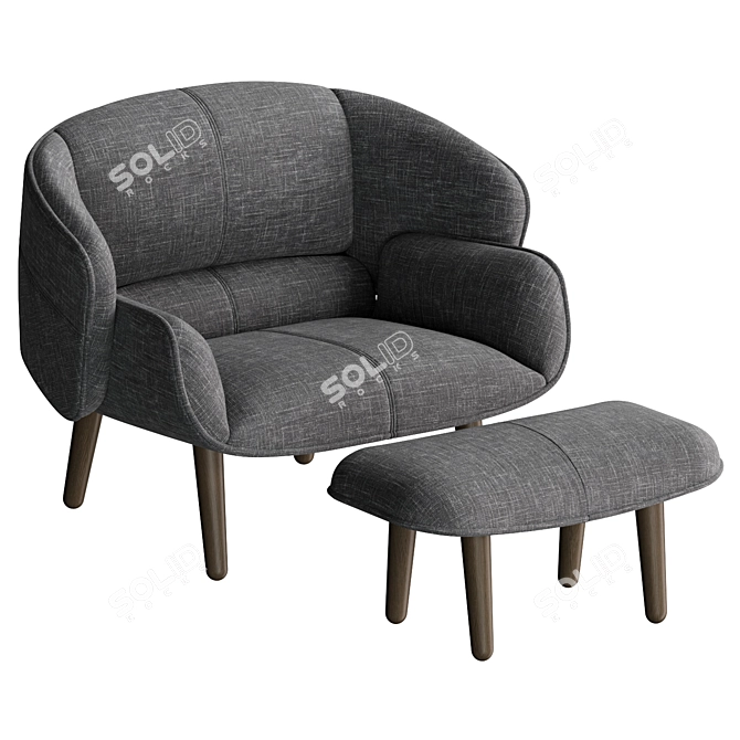  Modern Fusion Chair Set 3D model image 4