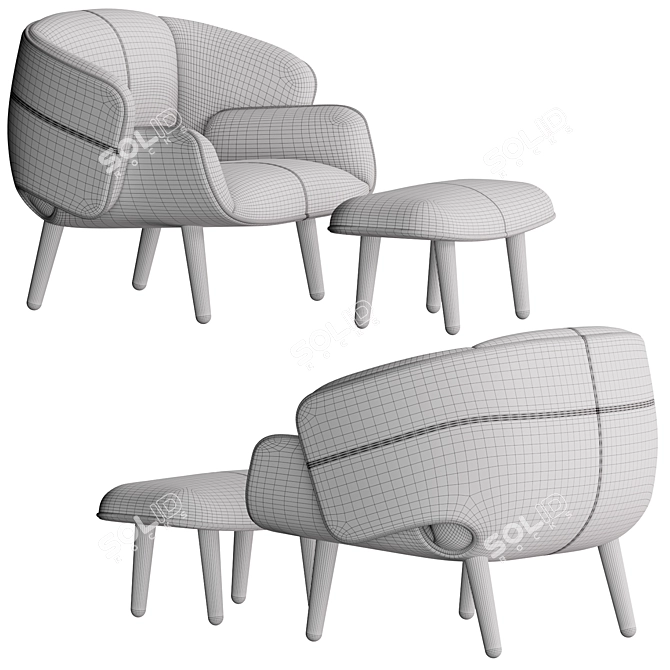  Modern Fusion Chair Set 3D model image 7