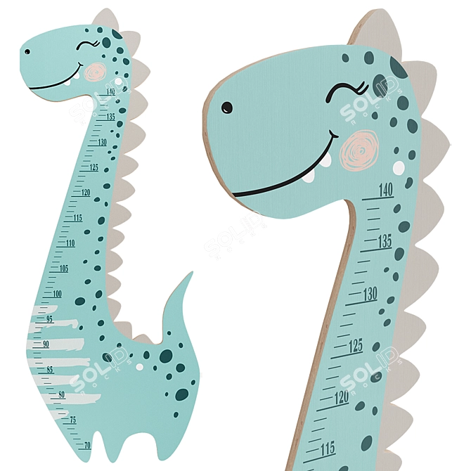 Dinosaur Kids Growth Chart 3D model image 1