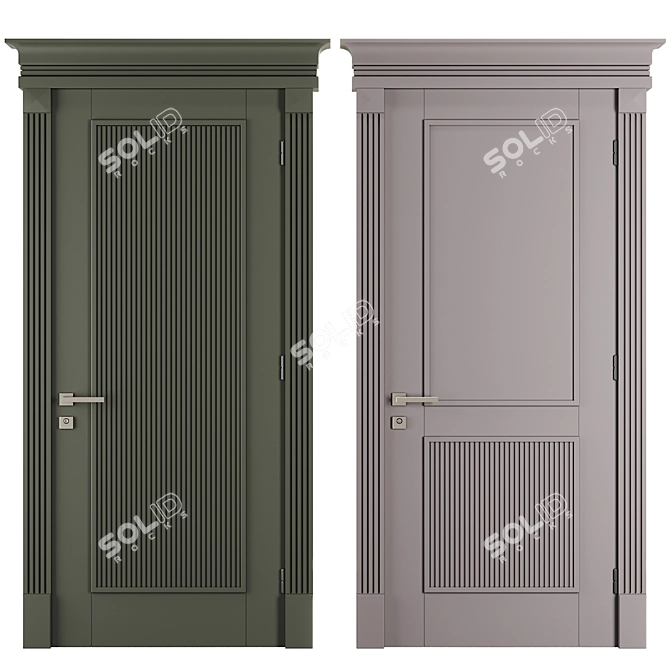 Modern Entrance Door Set 72 3D model image 2