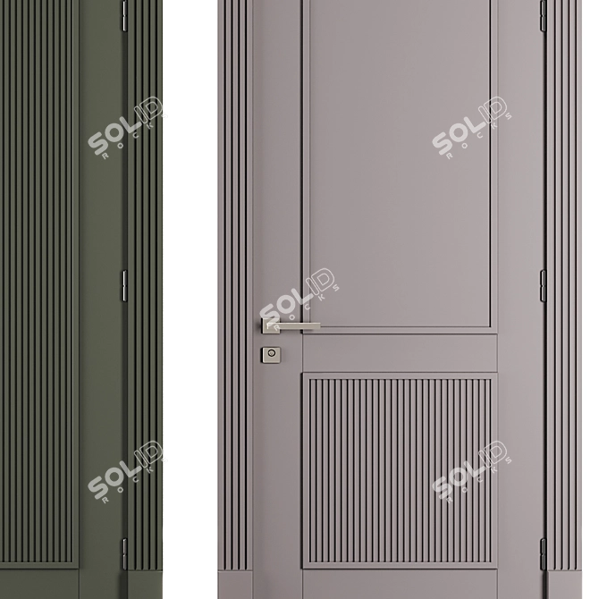 Modern Entrance Door Set 72 3D model image 6