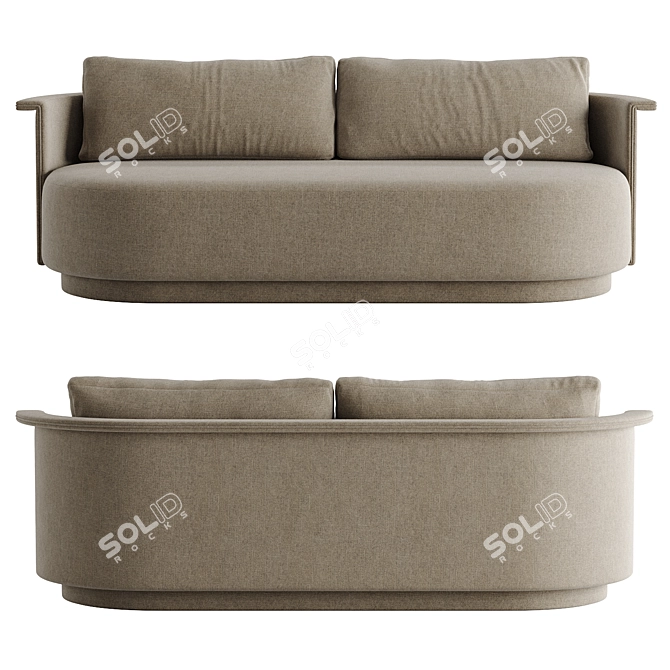 Modern Two-Tone Park Sofa 3D model image 4