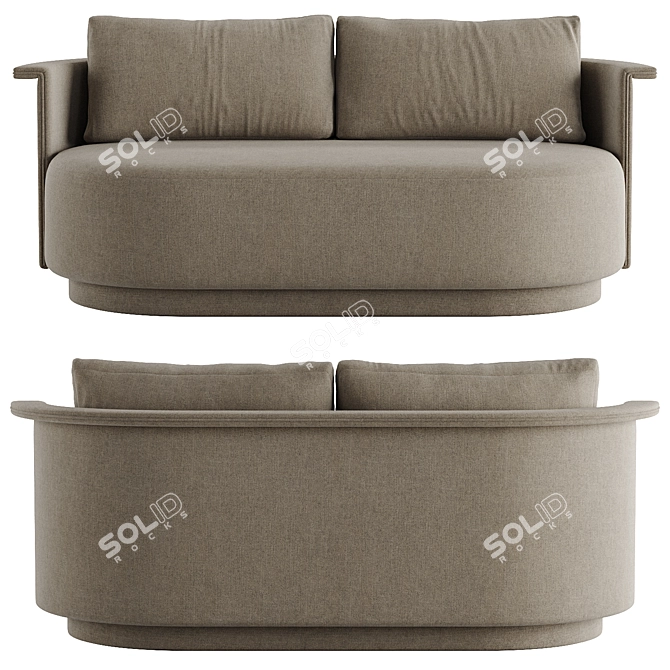 Contemporary Park Sofa in Two Color Options 3D model image 4