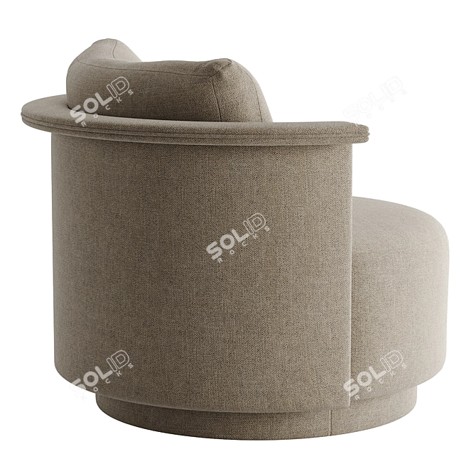 Modern Swivel Chair in Two Color Options 3D model image 4