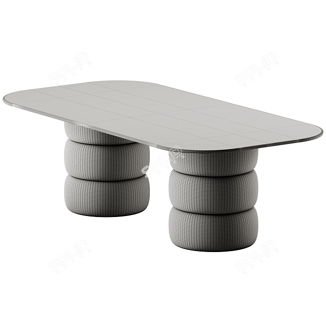 Marelli Lua Marble Dining Table 3D model image 3