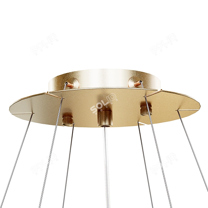 Nubi Chandelier Matte Glass Golden 3D model image 3