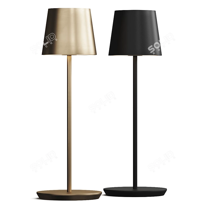 Translation: Ø128 x H370 mm 

Title: Modern Cordless Table Lamp 3D model image 1