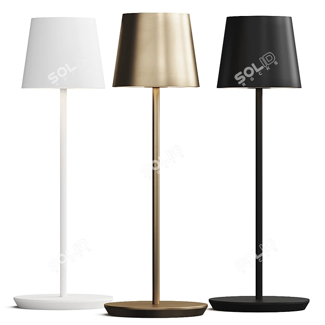 Translation: Ø128 x H370 mm 

Title: Modern Cordless Table Lamp 3D model image 3