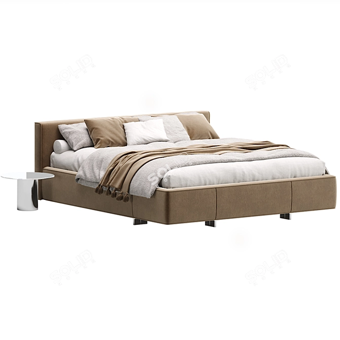 Contemporary Yves Bed Furniture Piece 3D model image 2