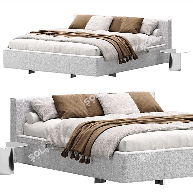 Contemporary Yves Bed Furniture Piece 3D model image 3