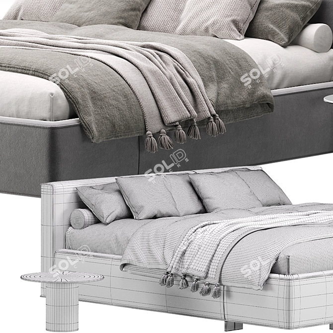 Contemporary Yves Bed Furniture Piece 3D model image 7