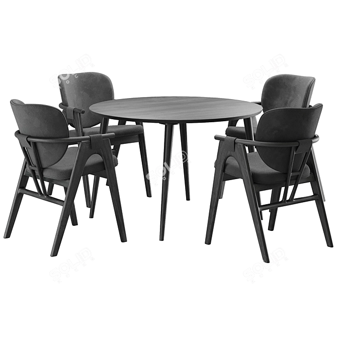 Modern Dining Chair and Table 3D model image 2