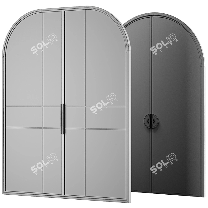 Modern Entry Door Set71 3D model image 4