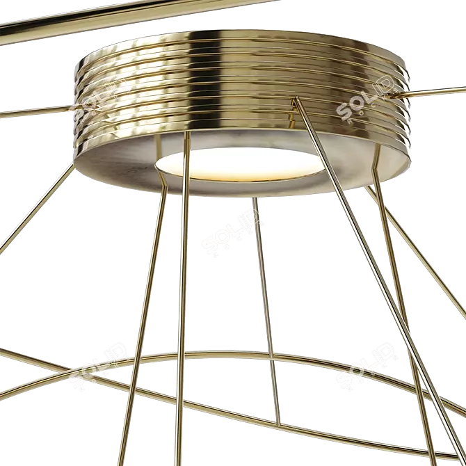 Sleek LED Gold Ceiling Light 3D model image 3