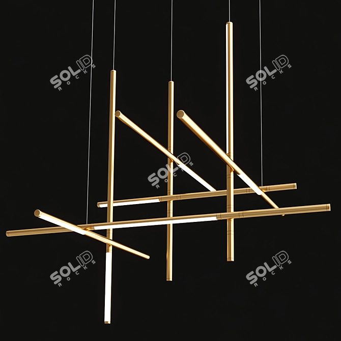Intricate Maze Design Chandelier 3D model image 2