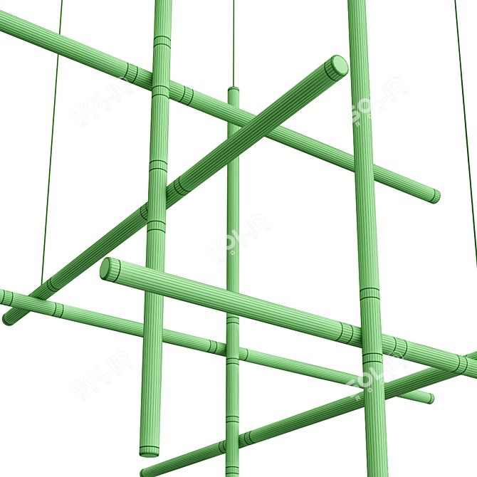 Intricate Maze Design Chandelier 3D model image 4