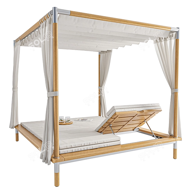 Luxury Canopy Daybed Set 3D model image 2