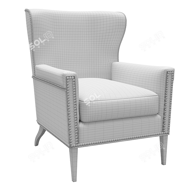 Elegant Samuel Wing Chair 3D model image 4