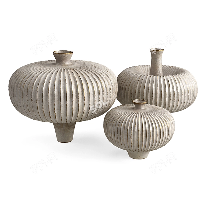 Mystical Mushroom Vases in Various Sizes 3D model image 2