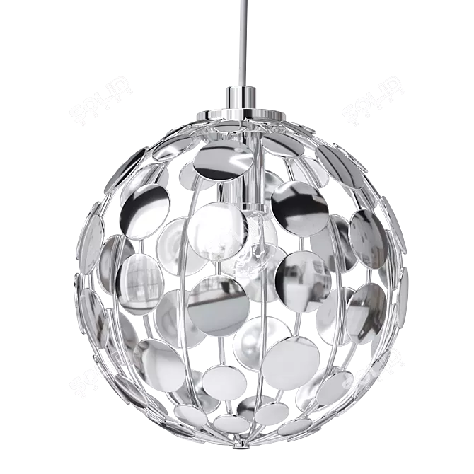 Elegant Chrome Sphere Pendant Light 3D model image 2