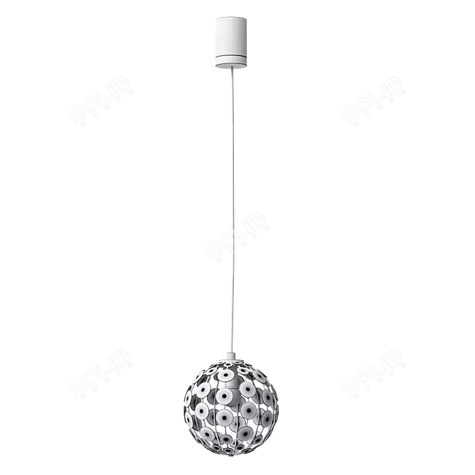 Elegant Chrome Sphere Pendant Light 3D model image 4