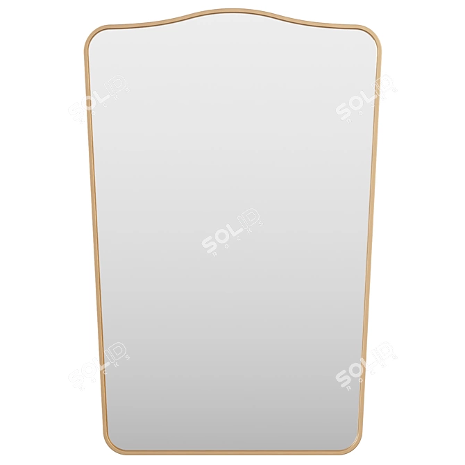 Gold Accent Aluminum Wall Mirror 3D model image 1