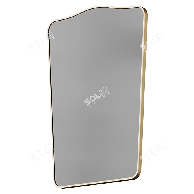 Gold Accent Aluminum Wall Mirror 3D model image 3