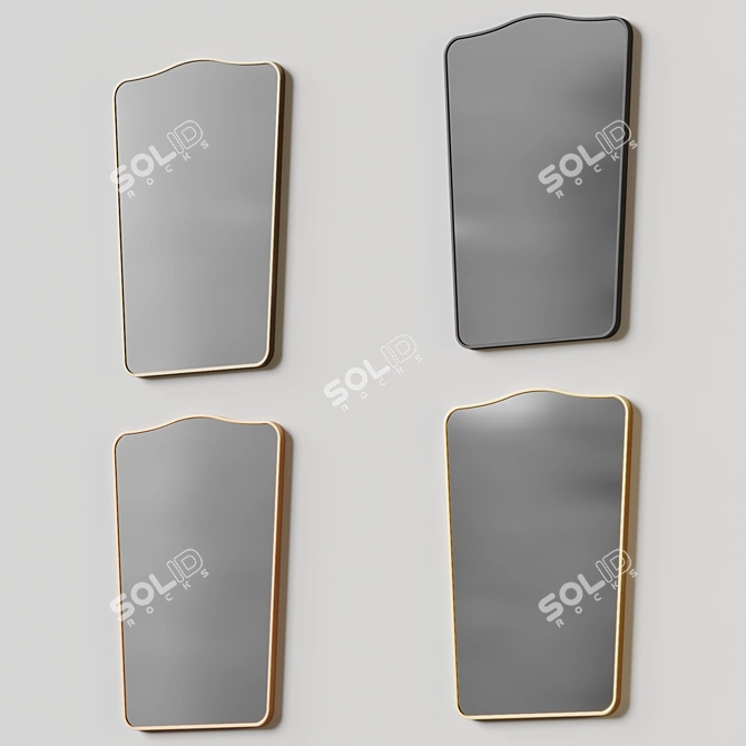 Gold Accent Aluminum Wall Mirror 3D model image 5