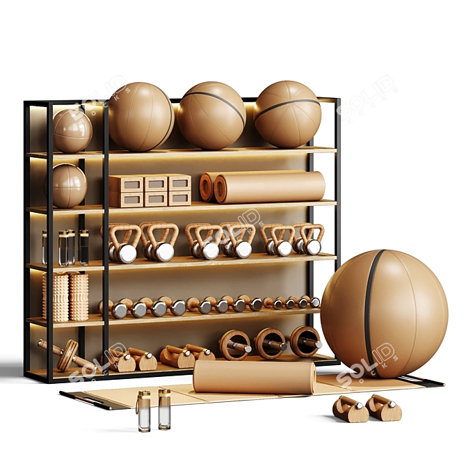 Modern Style Sports Equipment Rack 3D model image 1