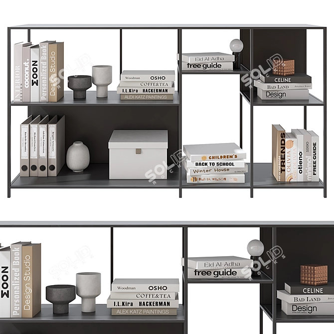 Modern Metal Storage Shelf 3D model image 1