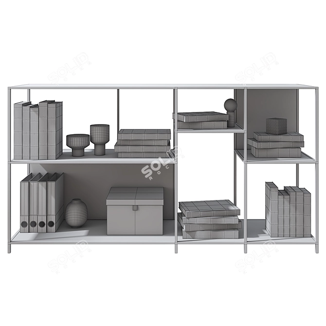 Modern Metal Storage Shelf 3D model image 3