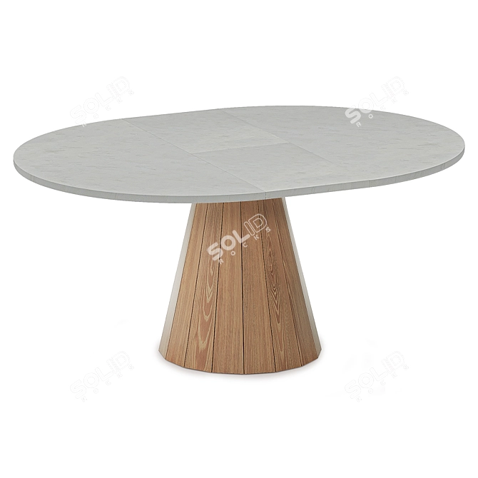 Folding Dining Table Eclectic 3D model image 1
