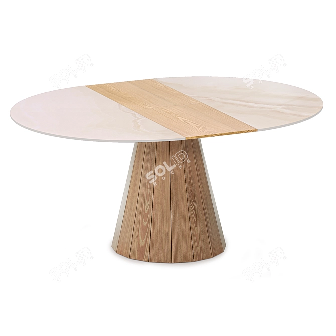 Compact Folding Eterna Ceramic Dining Table 3D model image 1