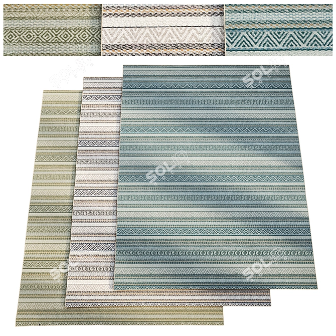 Elegant Hampshire Area Rug 3D model image 1