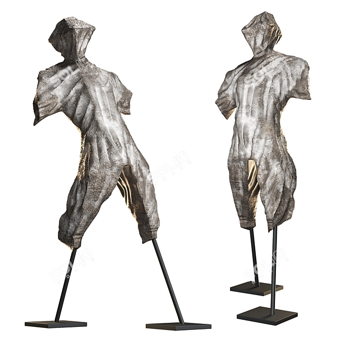 Sculptural Art Statue 3D Model 3D model image 1