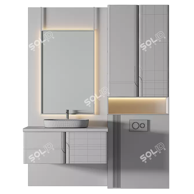 Luxury Bathroom 3D Model Set 3D model image 2