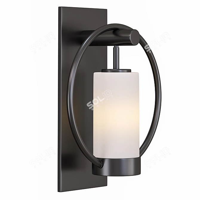 Modern Matte Black Outdoor Sconce 3D model image 1