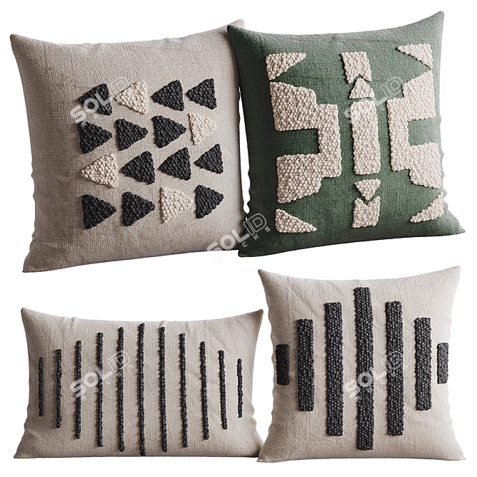 Kanju Handcrafted Pillow Collection 3D model image 1