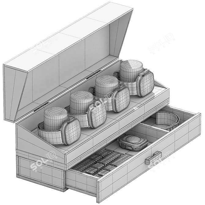 Sleek Watch Storage Box 3D model image 5