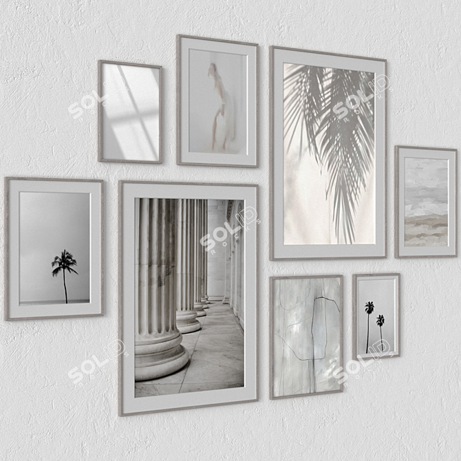 Multi-Frame Wall Painting Collection 3D model image 3