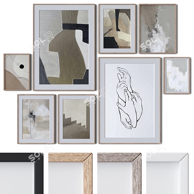 Modern Wall Art Set 3D 3D model image 1