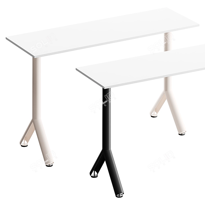 Sleek Modern Writing Desk 3D model image 2