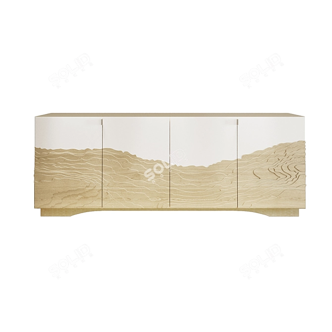 Modern Geometric Design Credenza 3D model image 2