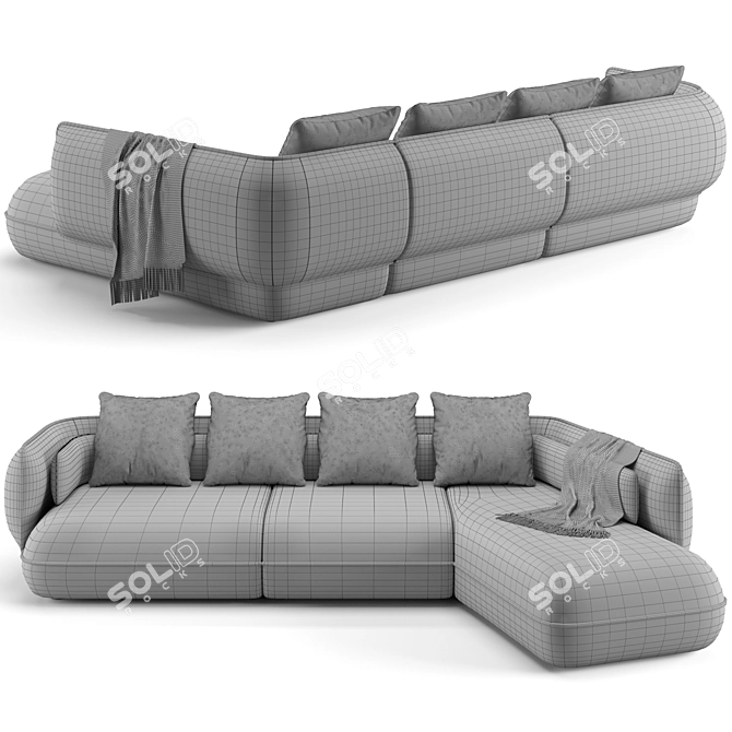 Trussardi Casa Nebula Sofa (364 cm) 3D model image 7