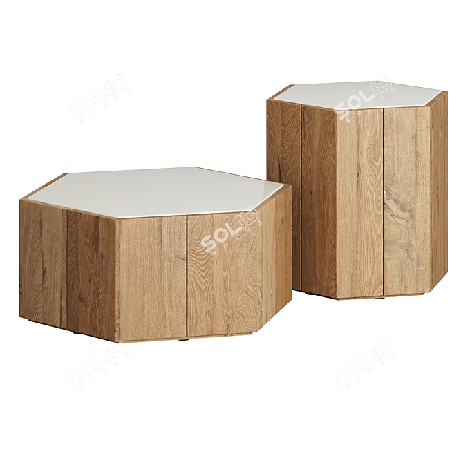 Modern Hexagon Coffee Tables: Tribu 3D model image 1