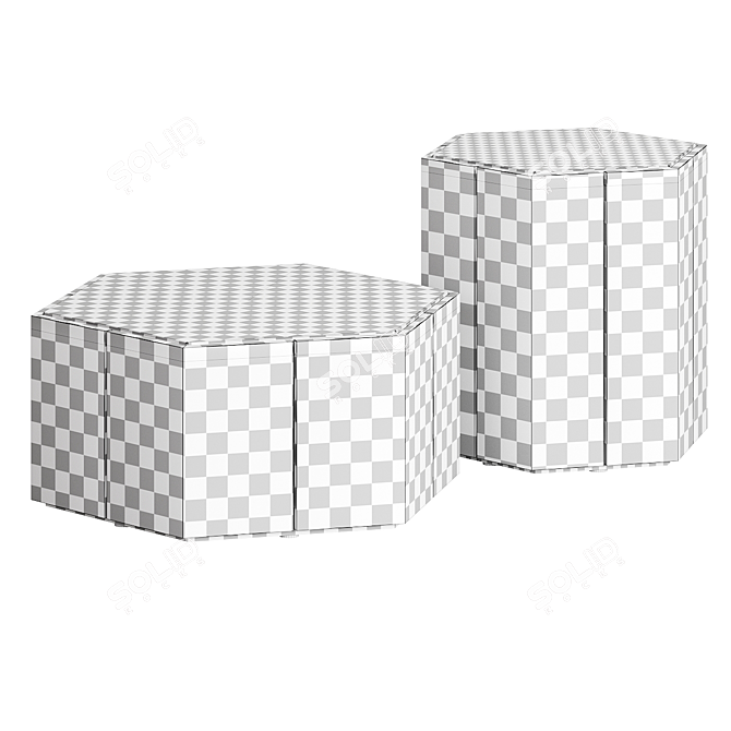 Modern Hexagon Coffee Tables: Tribu 3D model image 5