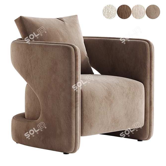 Modern Lewis Lounge Chair, FBX 3D model image 1