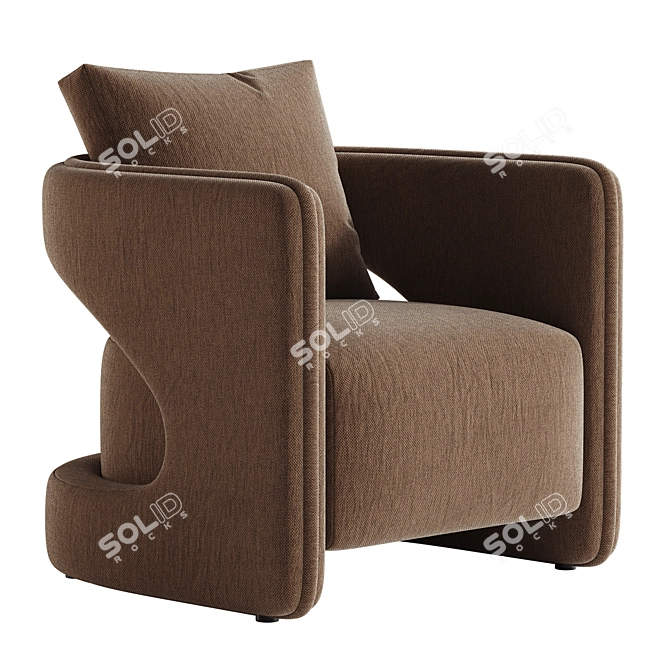 Modern Lewis Lounge Chair, FBX 3D model image 4