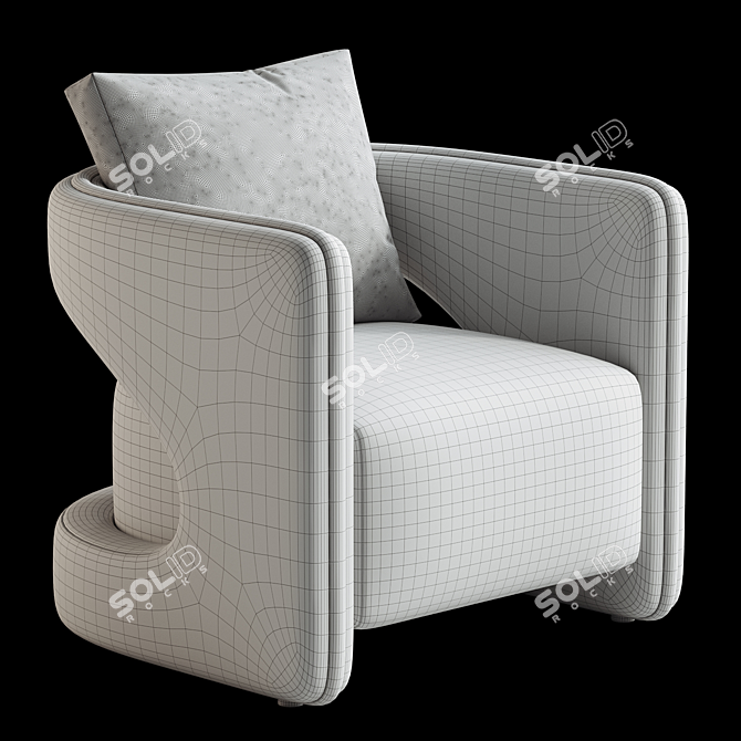 Modern Lewis Lounge Chair, FBX 3D model image 6